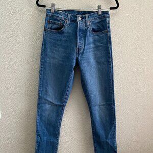 Levi's 501 Skinny Jeans High Rise Medium Wash Button Fly 27 x 31 Levi's Denim